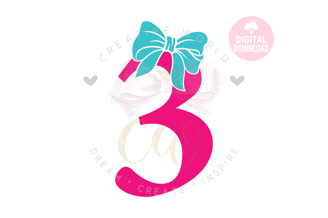 My 3rd Birthday SVG | Birthday SVG | Bow Number SVG