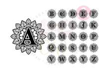 Load image into Gallery viewer, Mandala Alphabet svg | Mandala Letter svg | Mandala Alphabet A-Z svg | Letter A-Z svg
