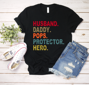 Husband Daddy Pops Protector Hero svg | Daddy | Distressed