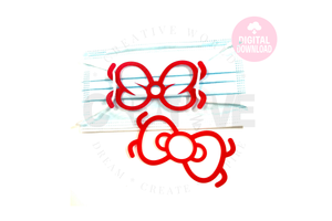 Cute Bow Ear Saver Digital Template | Ear Saver svg | ES001