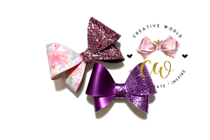 Split Trendy Hair Bow Template ~ 2 sizes | CWC021