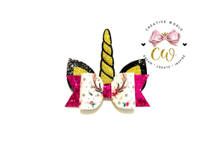 Unicorn Hair Bow Template  | CWC094