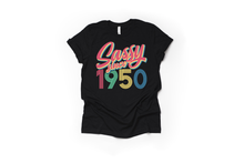 Load image into Gallery viewer, Sassy Since 1950 svg | 1950 svg | Sassy svg | Adult Birthday Shirt svg | Birthday svg
