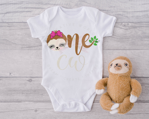 One | Sloth Girl One SVG | Baby 1st Birthday SVG