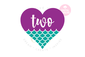 Big Bundle Heart Mermaid SVG | Mermaid Birthday Girl 1-10 svg