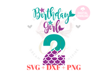 Load image into Gallery viewer, Birthday Mermaid SVG Bundle | Bundle Mermaid Birthday Girl 1-12 svg
