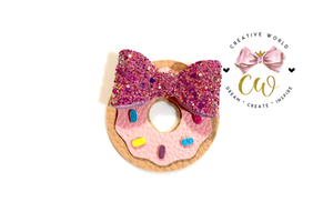 Cutie Donut Hair Clip Hair Bow Template | CWC104