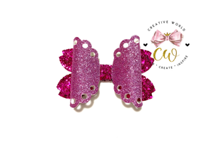 Fancy Scallop Lace Hair Bow Template | CWC068