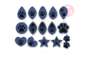 Paw Print Earring Template | 60 Templates Earring svg | ET004