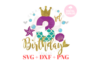 Big Bundle My Birthday Mermaid SVG | Bundle Mermaid Birthday Girl 1-12 svg