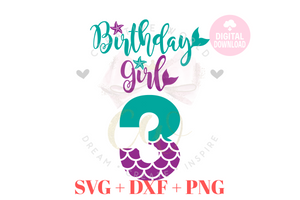 Birthday Mermaid SVG Bundle | Bundle Mermaid Birthday Girl 1-12 svg