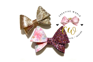 Split Trendy Hair Bow Template ~ 2 sizes | CWC021