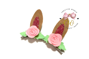 Flower Bunny Ear Hair Bow Template | CWC133