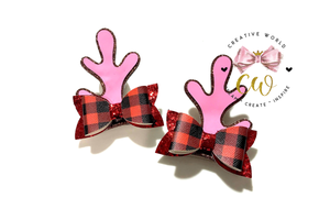 Reindeer Antler Hair Clip Hair Bow Template | CWC105