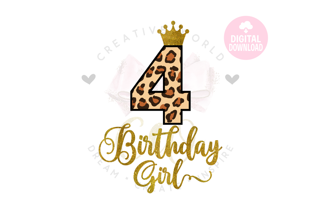 My 4th Birthday SVG | Leopard Birthday SVG