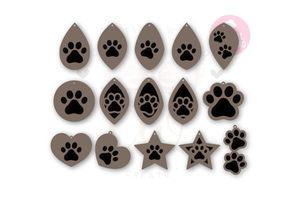 Paw Print Earring Template | 60 Templates Earring svg | ET004