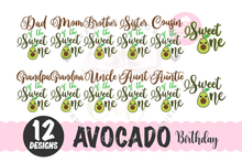 Load image into Gallery viewer, Bundle of 12 ~ Sweet One SVG | Avocado One SVG | Baby 1st Birthday SVG
