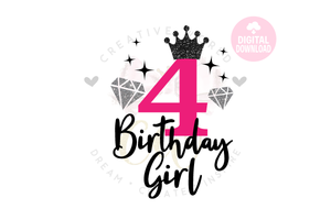 My 4th Birthday SVG | Bling Bling Fancy Diamond Birthday SVG