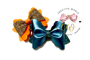 2 in 1 Trendy Scallop Pinch Hair Bow Template | CWC022