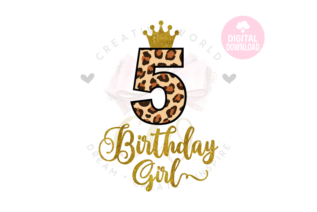 My 5th Birthday SVG | Leopard Birthday SVG