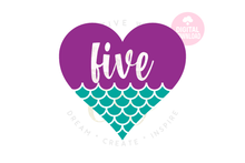 Load image into Gallery viewer, Big Bundle Heart Mermaid SVG | Mermaid Birthday Girl 1-10 svg
