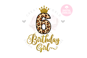 My 6th Birthday SVG | Leopard Birthday SVG