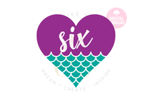 Load image into Gallery viewer, Big Bundle Heart Mermaid SVG | Mermaid Birthday Girl 1-10 svg
