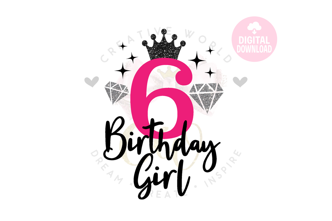 My 6th Birthday SVG | Bling Bling Fancy Diamond Birthday SVG