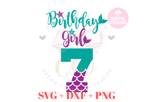 Birthday Mermaid SVG Bundle | Bundle Mermaid Birthday Girl 1-12 svg