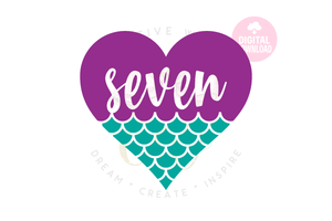 Big Bundle Heart Mermaid SVG | Mermaid Birthday Girl 1-10 svg