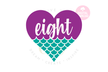 Load image into Gallery viewer, Big Bundle Heart Mermaid SVG | Mermaid Birthday Girl 1-10 svg
