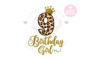 My 9th Birthday SVG | Leopard Birthday SVG